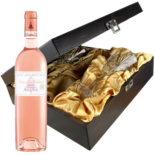 Chateau la Gordonne Verite du Terroir Rose Wine And Glasses In Luxury Presentation Box